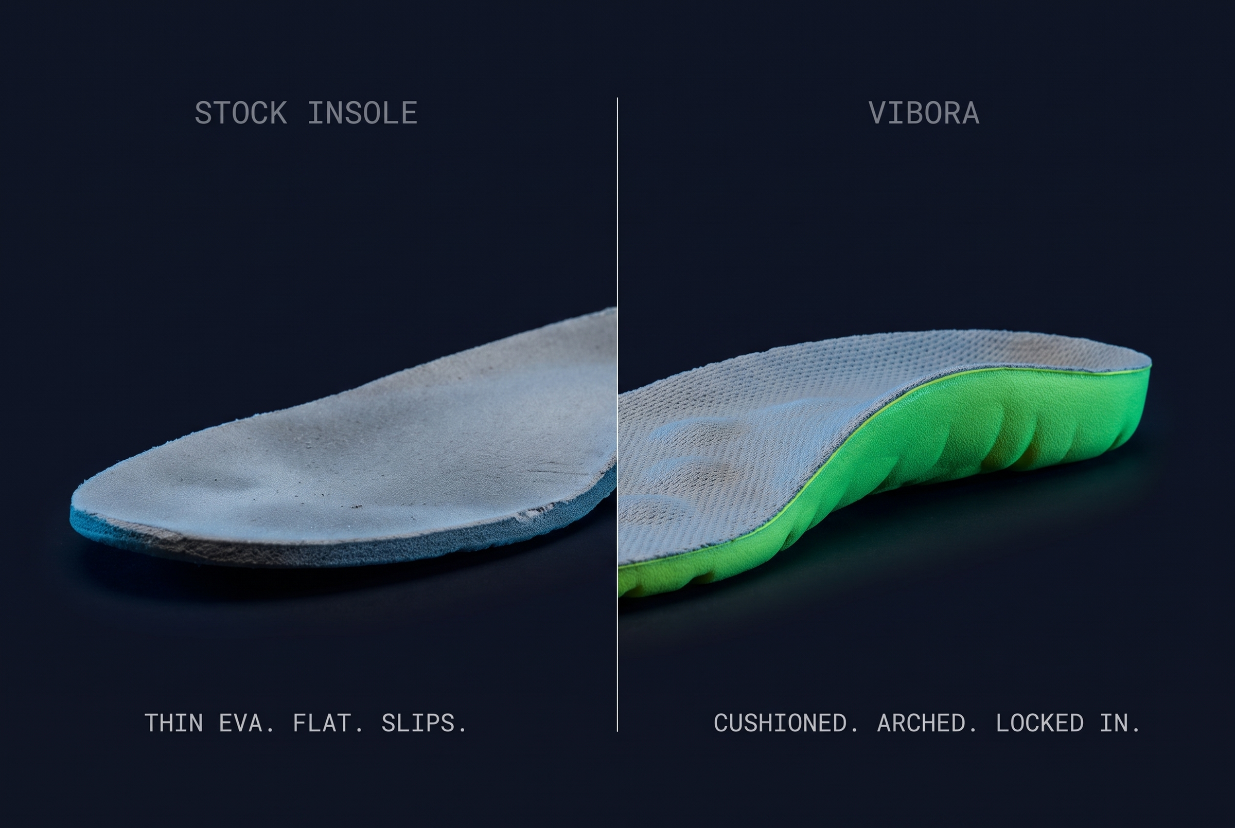 Stock insole versus Vibora